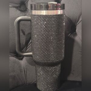 Black Rhinestone Travel Mug